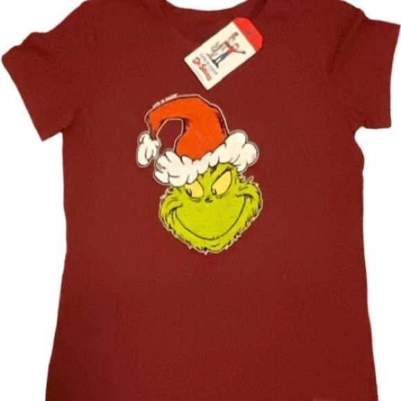 NWT Life is Good Women's Pop Art Grinch Crusher Tee/Cranberry Red - Picture 3 of 6